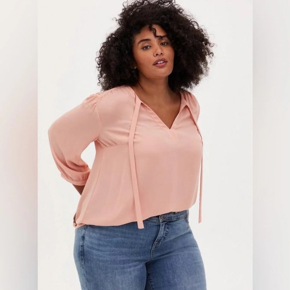 Torrid • Georgette Bow Tie Blouse - Picture 1 of 10